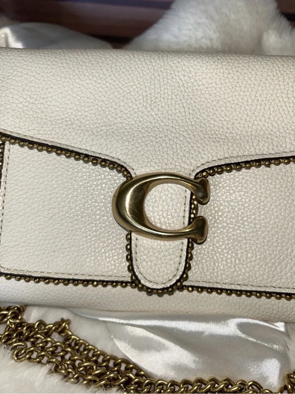 Coach Cream Tabby Chain Crossbody Bag